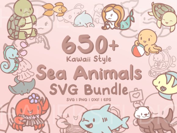 650+ Sea Animals SVGs: Your Complete Kawaii Design Toolkit