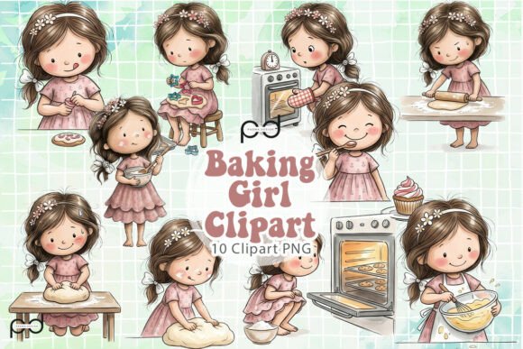 Baking Girl Illustrations Graphics: Sweeten Your Creative Projects