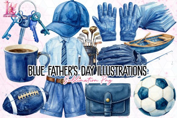 Blue Father's Day Illustrations: Elevate Your Designs