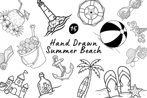 Capturing the Coast: 15 Hand Drawn Summer Beach Illustrations