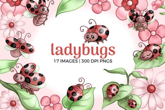 Charming Ladybugs Clipart Illustrations for Creative Projects
