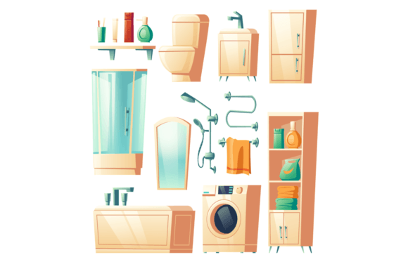 Clean Lines & Playful Forms: A Modern Bathroom Set