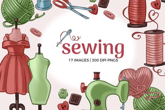 Essential Sewing Clipart: 17 Assets for Creative Projects