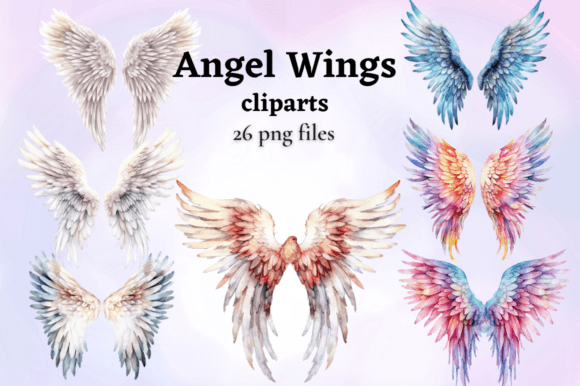 Ethereal Artistry: Exploring Watercolor Angel's Wings Illustrations