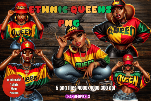 Ethnic Black Queens Illustrations: Bold Design for Cultural Projects