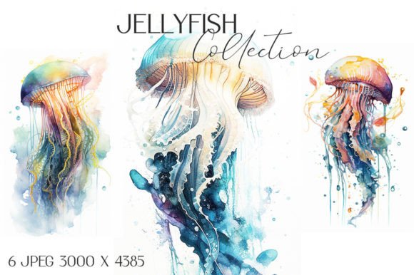 Jellyfish Watercolor Illustrations: A Dreamy Asset for Creatives