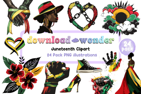 Juneteenth Freedom Clipart: 24 HD Illustrations for Your Designs