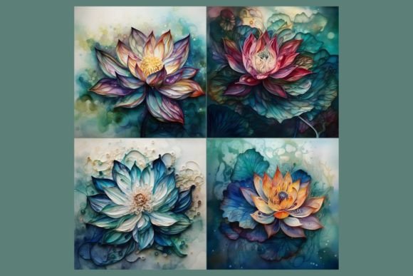 Lotus Blossom Watercolor Illustrations: A Creative Asset