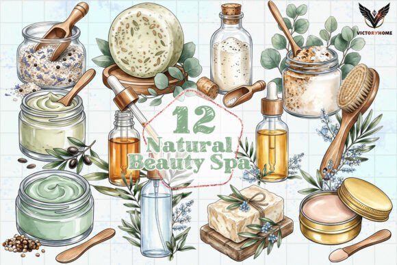 Natural Beauty Spa Illustrations PNG: Your Go-To Design Asset