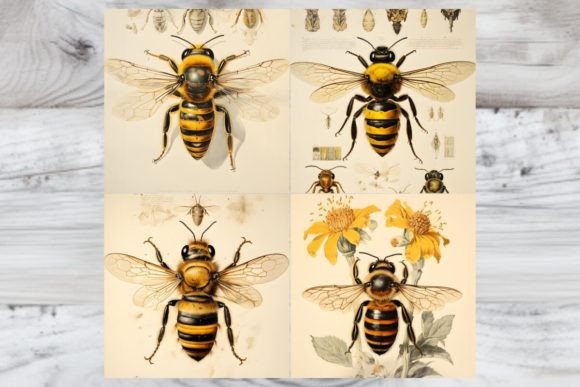 Rediscovering Nature's Art: Vintage Field Guide Bee Illustrations