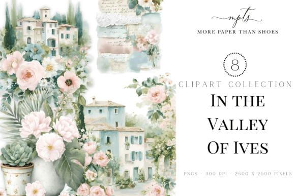 Romantic European Village Illustrations for Your Designs