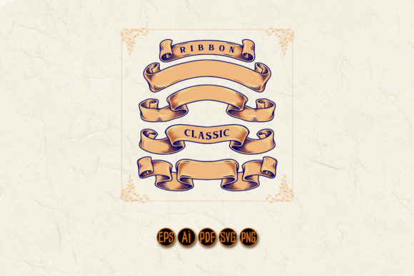Set Ribbon Banner Classic Illustrations: A Designer's Asset for Timeless Appeal