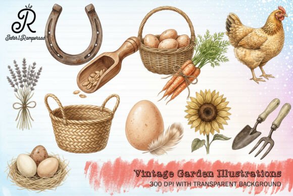 Timeless Charm: Using Vintage Garden Illustrations Clipart