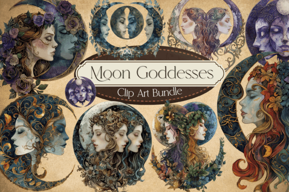 Wiccan Triple Moon Goddess Illustrations: A Creative Asset Guide