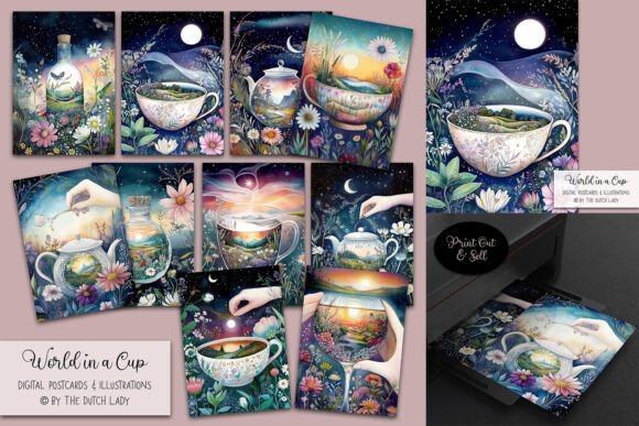 World in a Cup Fantasy Illustrations: Enchanting Digital Art for Creators